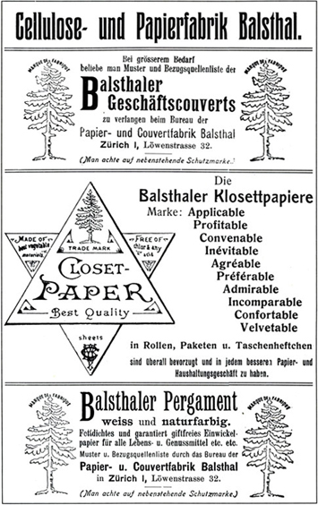 «Papierfabrik Balsthal Werbung»